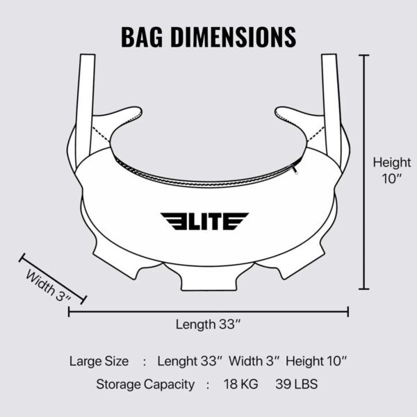 Elite Sports Bulgarian Canvas Sandbag | MMA Training Bag 17-45lbs UNFILLED - Image 6