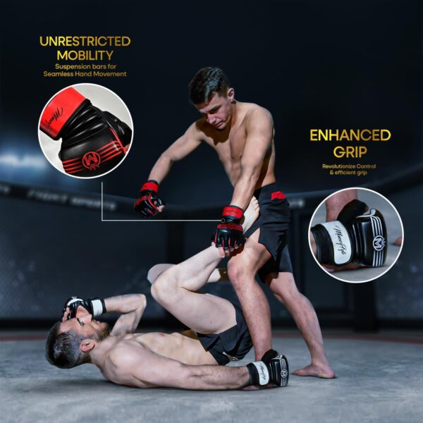 Crown Pro MMA Half-Finger Gloves: UFC Fighting & Sparring Gear for Men & Women - Image 2