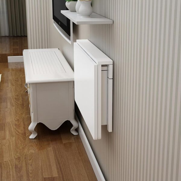 MM MELISEN 80x60cm White Wall Mounted Folding Table - Space-Saving Desk - Image 5