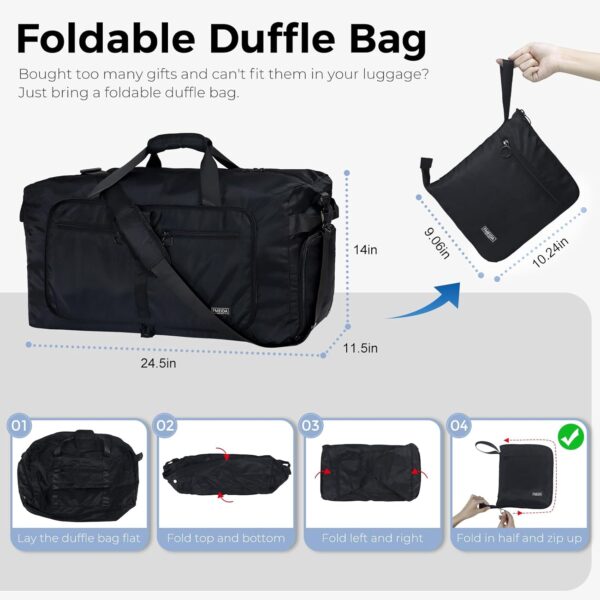 Fmeida 65L Waterproof Travel Duffle | Men & Women Gym Bag with Shoe Compartment - Image 3