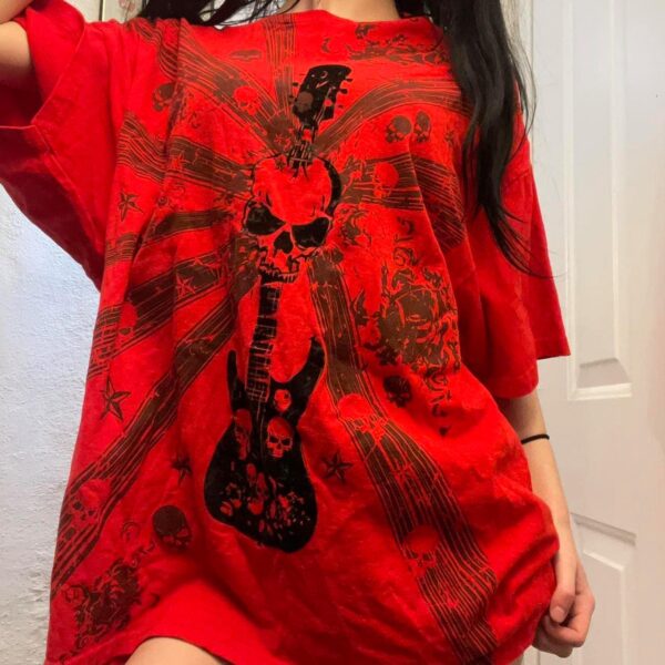 Y2K Grunge Oversized Graphic Tee | Vintage Aesthetic Baggy Shirt Women - Image 2
