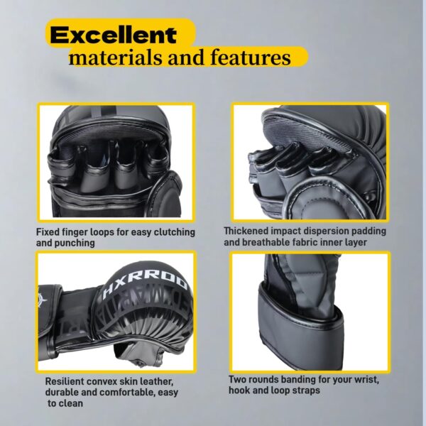 Professional MMA Hybrid Gloves: Open Palm Sparring for Boxing & Martial Arts - Image 3