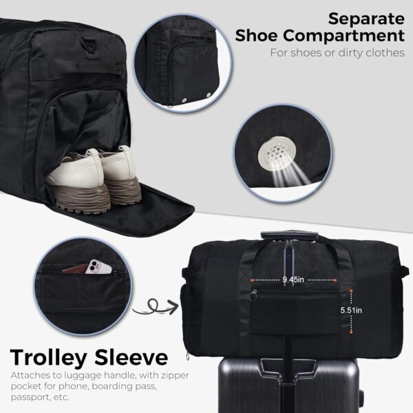 Fmeida 65L Waterproof Travel Duffle | Men & Women Gym Bag with Shoe Compartment - Image 5