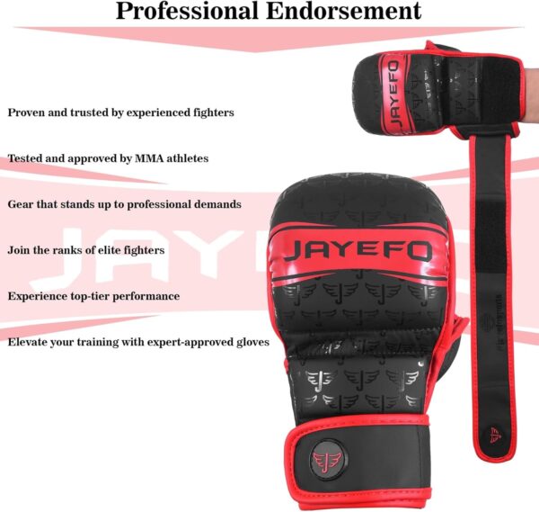 Premium MMA Sparring Gloves: Open Palm Mitts with Wrist Support for All Combat Sports - Image 2