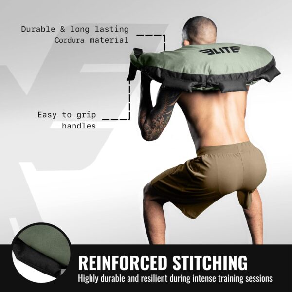 Elite Sports Bulgarian Canvas Sandbag | MMA Training Bag 17-45lbs UNFILLED - Image 4