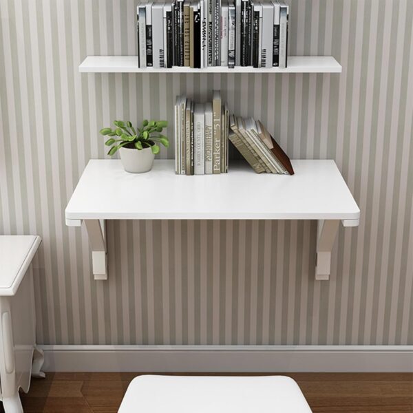 MM MELISEN 80x60cm White Wall Mounted Folding Table - Space-Saving Desk - Image 6