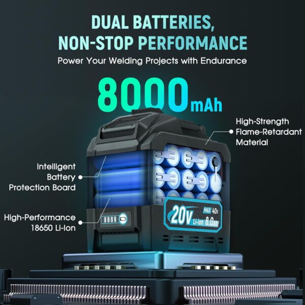 EXTREMEPOWER 160A Cordless Stick Welder | Portable IGBT MMA Inverter | 4 Battery - Image 3