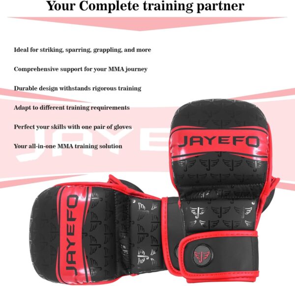 Premium MMA Sparring Gloves: Open Palm Mitts with Wrist Support for All Combat Sports - Image 3