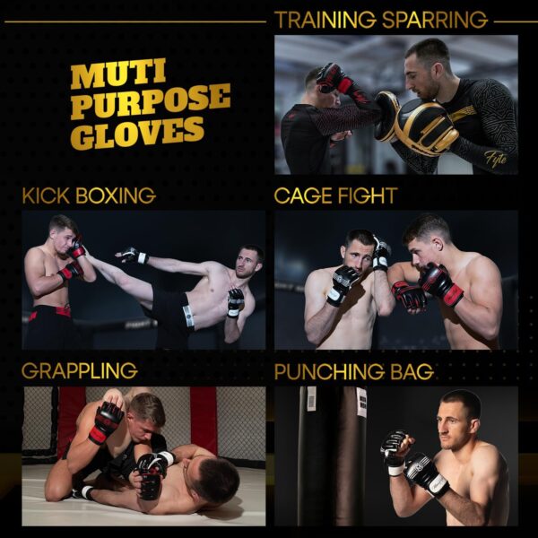 Crown Pro MMA Half-Finger Gloves: UFC Fighting & Sparring Gear for Men & Women - Image 4
