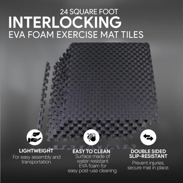 BalanceFrom Premium EVA Foam Gym Flooring Tiles | Home Workout Exercise Mats - Image 3