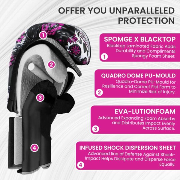 FINGER TEN Women's Leather Boxing Gloves for MMA Training & Sparring | 8-14oz - Image 3