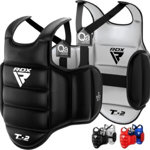 RDX Boxing Body Protector Reversible, Kickboxing MMA Muay Thai Chest Guard, Sparring Training Heavy Punching, Adjustable Shield, Martial Arts Upper Belly Protection Pad, Taekwondo TKD Vest