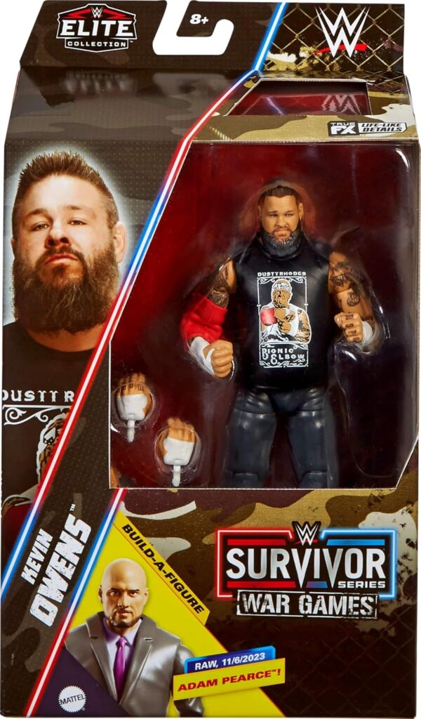 WWE Elite Kevin Owens Action Figure - Interchangeable Hands & BAF Pieces - Image 2