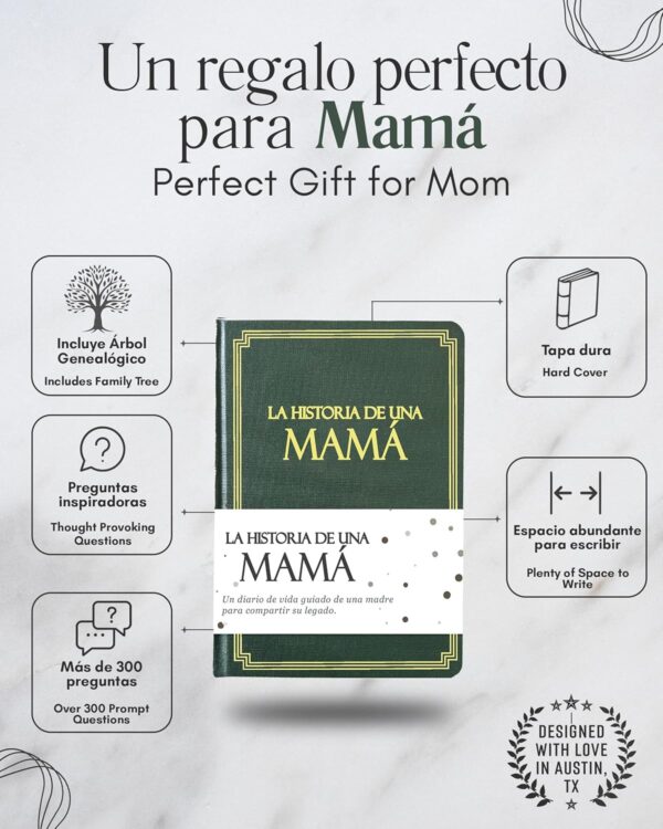 "Mama, Comparte Tu Historia: Libro Regalo Personalizado Con 250+ Preguntas" - Image 2