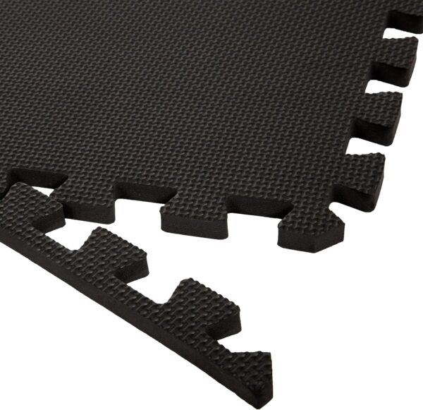 Interlocking EVA Foam Floor Tiles for Home Gym, Yoga Mat, Workout Equipment, or Child's Play Surface - Set of 6, (Black) by Stalwart