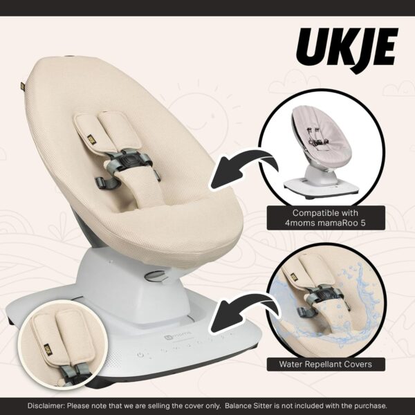 Premium 4moms MamaRoo 5 & RockaRoo Cover | Washable Beige Swing Liner - Image 3